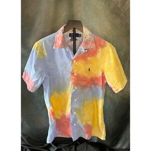Polo Ralph Lauren Classic Fit Tie Dye Seersucker Shirt‎ Short Sleeve Men's